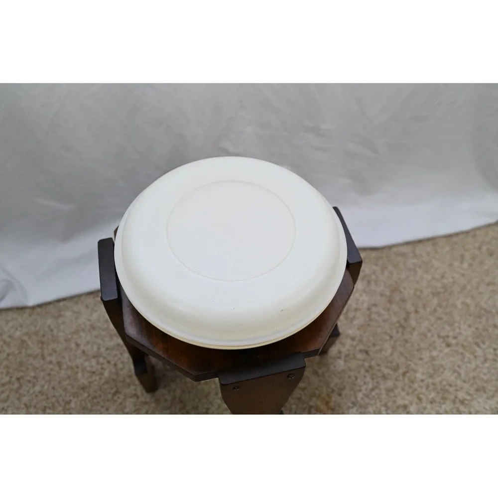 Vintage Tupperware Tan Divided Serving Dish With Lid Beige Round Veggie Tray